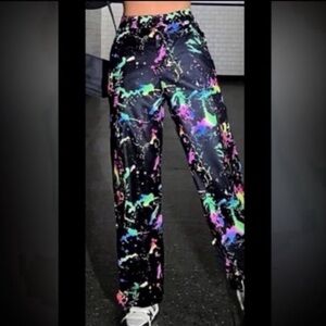 Women's Multicolor Paint Splatter Pants